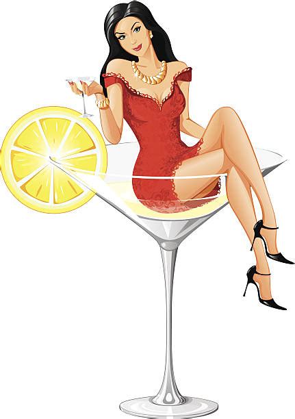 Girl In Martini Glass Clipart