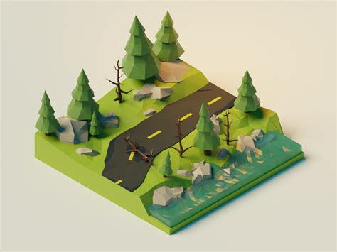 Low Poly Forest Scene In Blender Low Poly Art Low Poly Isometric Art