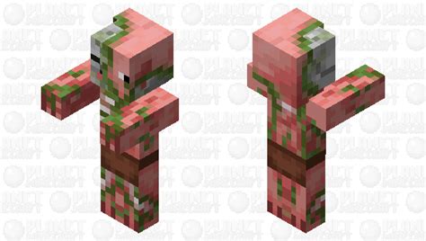 Fixed Zombie Pigman Bottom Head Minecraft Mob Skin