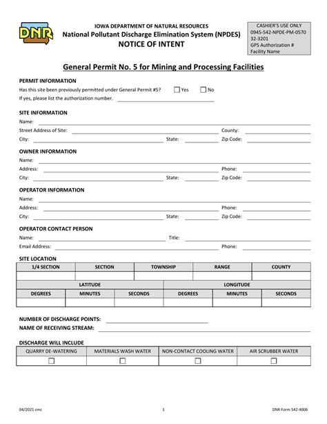 Dnr Form 542 4006 Download Fillable Pdf Or Fill Online National