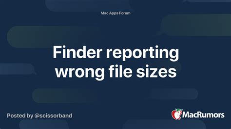 Finder Reporting Wrong File Sizes Macrumors Forums