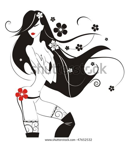 beautiful sexy nude girl stock illustration 47652532