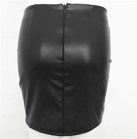 2020 Fetish Leather Mini Skirt Ultra Tight Miniskirt Black Sexy Leather Bdsm Clothing Ddlg