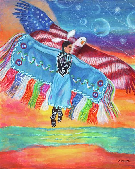 American First Nation Awakening Painting By Christy Mawet Fine Art