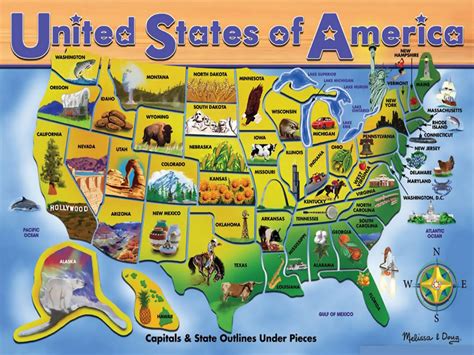 Detailed Tourist Illustrated Map Of The United States Of America Usa United States Of America