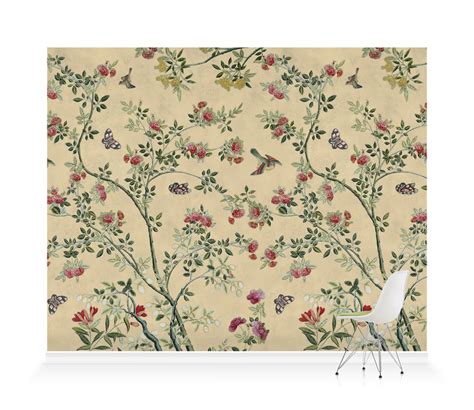 Camellia Chinoiserie Parchment Wallpaper Murals Surfaceview