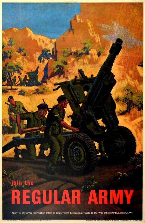 Original Vintage Posters Propaganda Posters Join The Regular Army