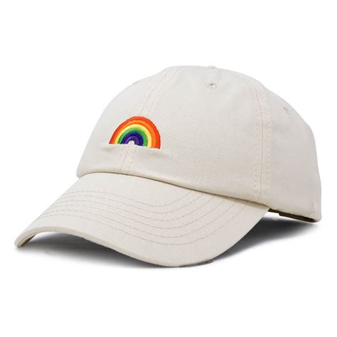 Dalix Rainbow Baseball Cap Womens Hats Cute Hat Soft Cotton Caps In Beige
