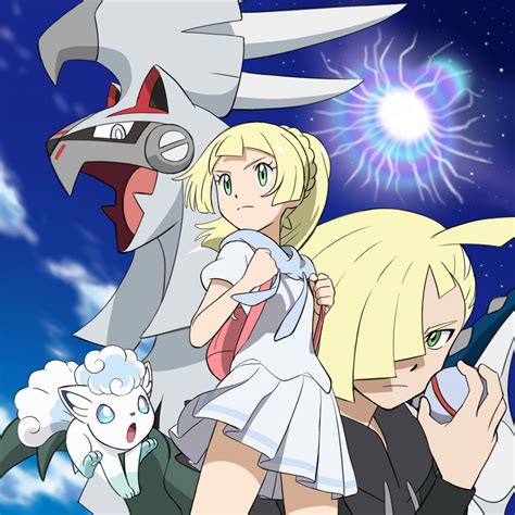 Image Lillie And Gladion With Alolan Vulpix And Sivally Anime Picture Legends Of The
