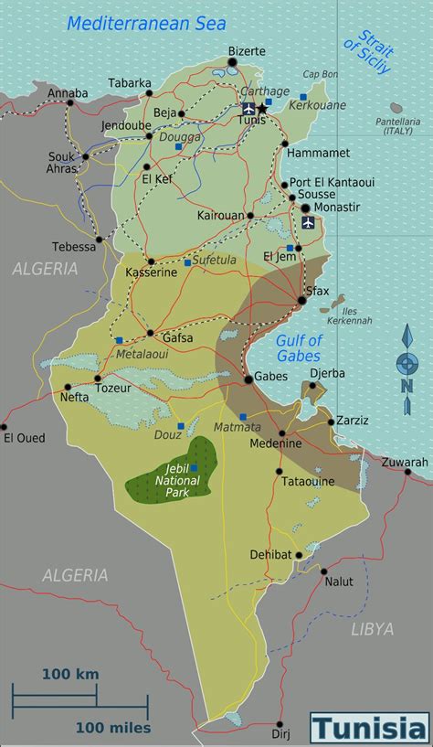 Tunisia Geographical Maps Of Tunisia ~ Klima Naturali
