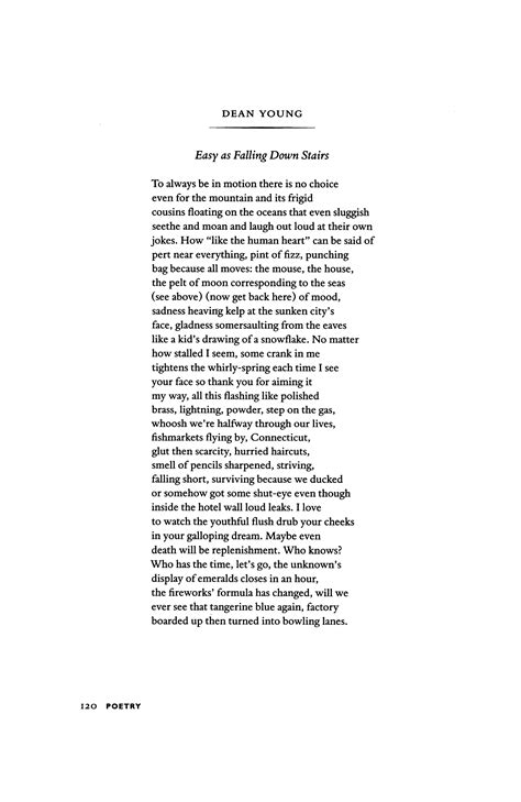 Dean Falling Down The Stairs - Easy as Falling Down Stairs by Dean Young | Poetry Magazine
