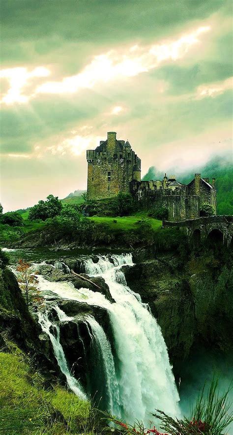 Waterfall Castle Nature Love Waterfallslove Scotland Castles