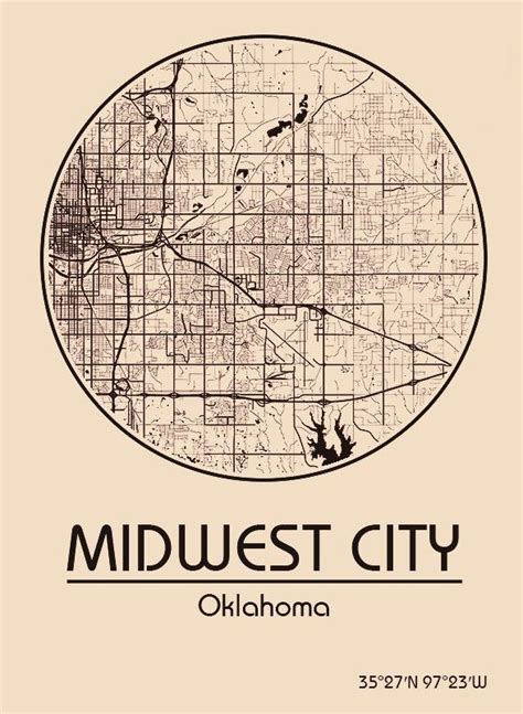Karte Map ~ Midwest City Oklahoma Vereinigte Staaten Von Amerika