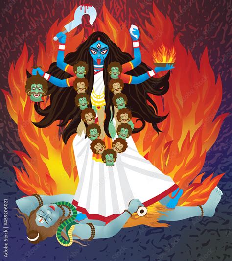 Indian Goddess Maa Kali Vector Design Illustration Of Goddess Kali Maa On Diwali Kali Pooja