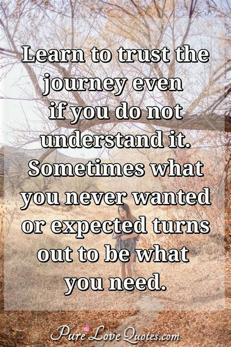 Learn To Trust The Journey Even If You Do Not Understand It Sometimes