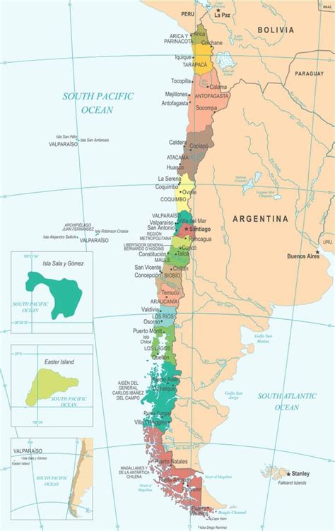Chile Political Map Country Informations And Images