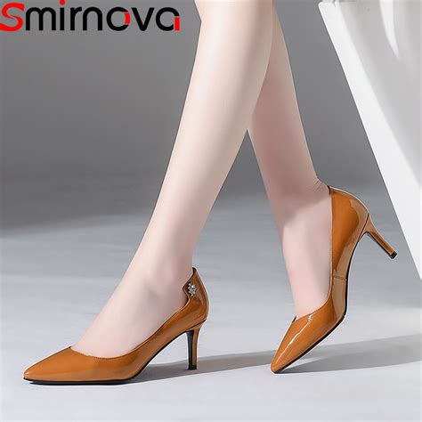 Smirnova 2018 Spring Autumn Shoes Woman Pointed Toe Shallow Elegant