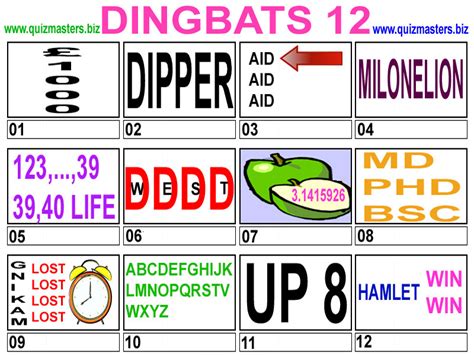 Instructions For Dingbats Games To Play Rockssupernal