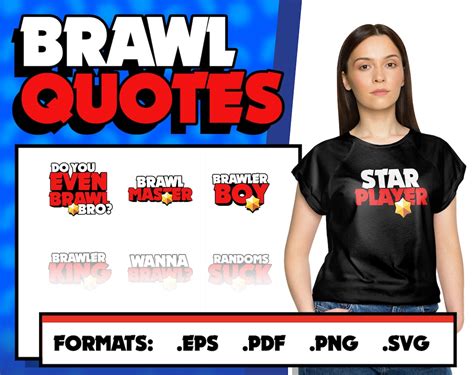 Brawl Quotes Eps Pdf Png Svg Bundle Of 27 Different Quotes Etsy