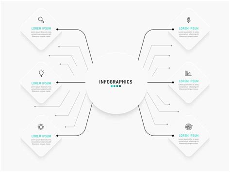 Vector Infographic Label Design Template With Icons And 6 Options Or