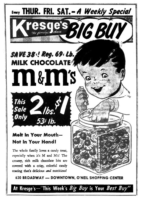Bradys Bunch Of Lorain County Nostalgia Kresges Mandms Ad June 1 1960