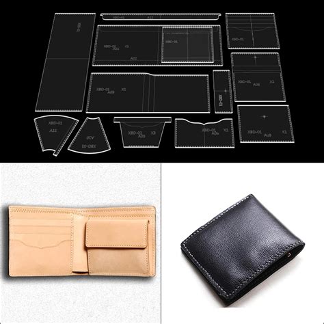 yommid business wallet hand gefertigte leders chablonen diy kurze brieftasche acryl vorlage
