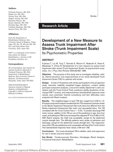 Pdf Development Of A New Measure To Assess Trunk