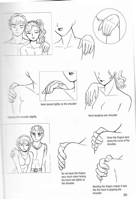 hand on shoulder manga tekenen tekenen manga
