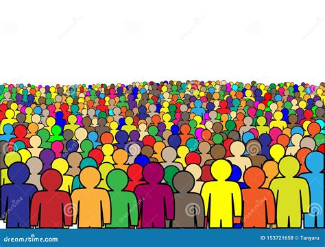 Crowd Of Multicolor Abstract People Isolated On A White Background