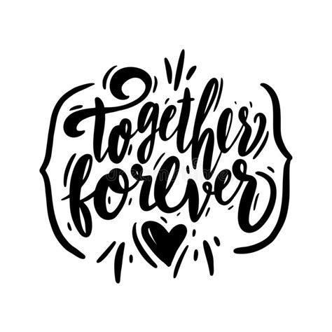 Together Is A Beautiful Place To Be Hand Drawn Black Color Text Stock