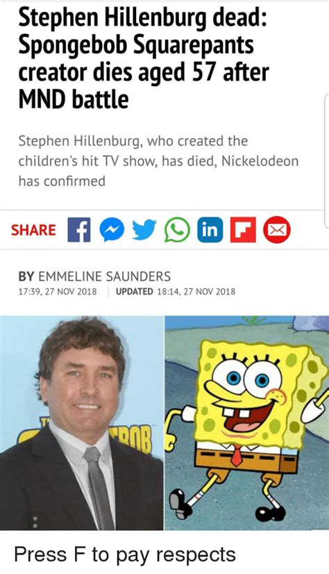 Stephen Hillenburg Dead Spongebob Squarepants Creator Dies Aged 57