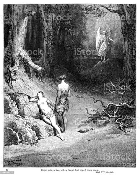 Adam And Eve Paradise 1885 Stock Illustration Download Image Now Istock