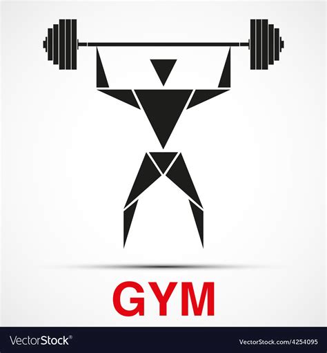 Workout Logo With Triangle Man Royalty Free Vector Image