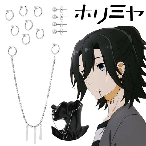 Anime Miyamura Izumi Stainless Steel Earrings Lip Piercing With Long