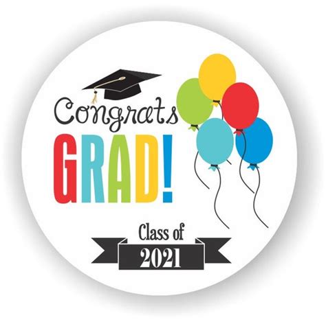 Congrats Grad Favor Stickers Graduation Stickers Class 2020