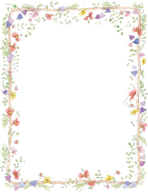 Free Flower Borders For Word Document 759x1000 Png Clipart Download