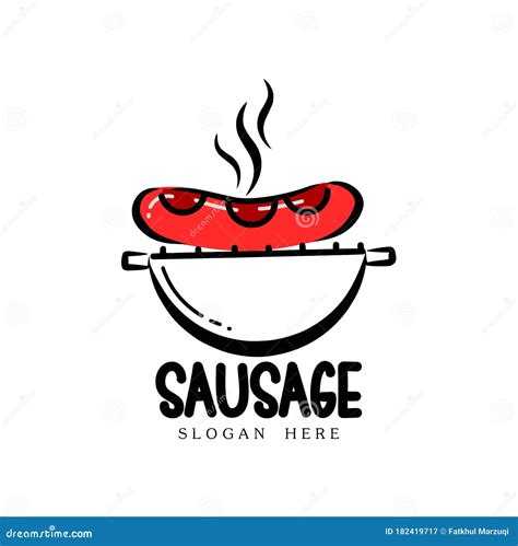 Sausage Logo Design Template Cartoon Vector 211661693
