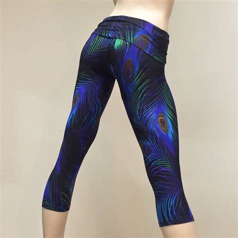 Sale Size Xs S Only Midnight Peacock Pants Hot Yoga Capri Etsy