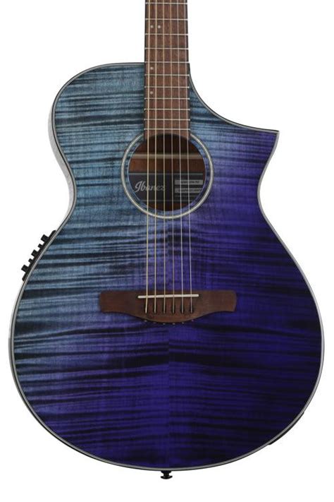 Ibanez Aewc32fm Acoustic Electric Guitar Purple Sunset Fade High