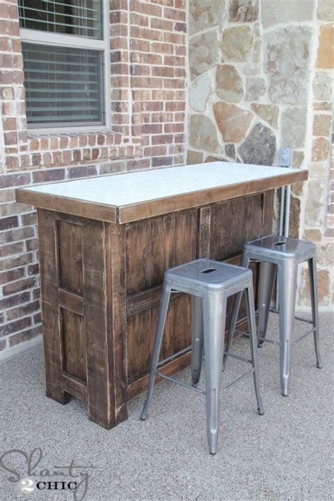 The bar seen from another angle. DIY Tiled Bar - Free Plans and a Giveaway! - Shanty 2 Chic