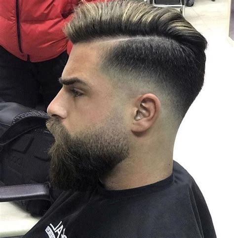 Comb Over Low Fade With Beard