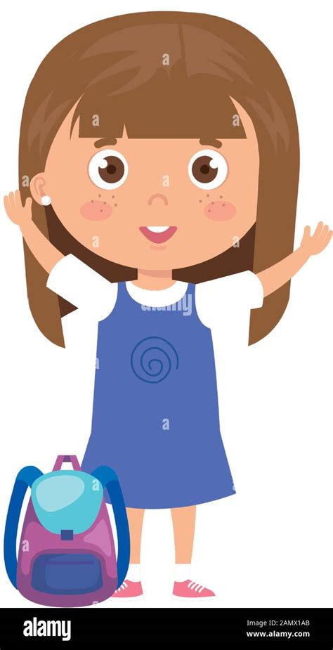 Student Girl With School Suitcase Back To School Stock Vector Image