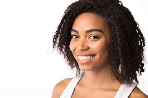 Cheerful Black Girl Smiling And Looking At Camera Stock Image Image