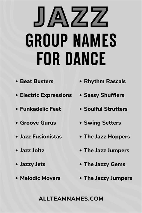 271 Dynamic Group Names For Dance Teams