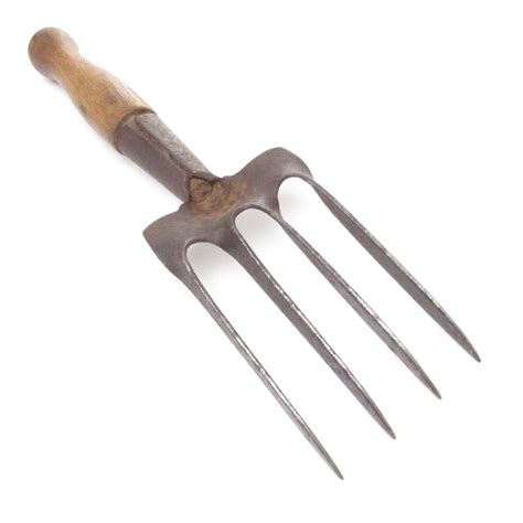 Old Small Garden Hand Fork Ash Uk