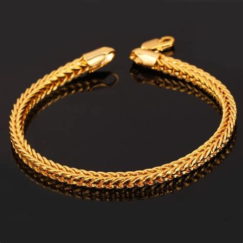U7 Jewelry Foxtail Franco Chain Necklace Bracelet Set 4mm Gold Chain