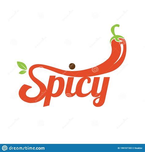 Hot Chilli Spicy Logo Lettering Typography Design Vector Illustration