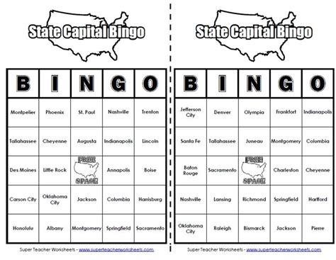 States And Capitals Bingo Homeschool Social Studies Social Studies