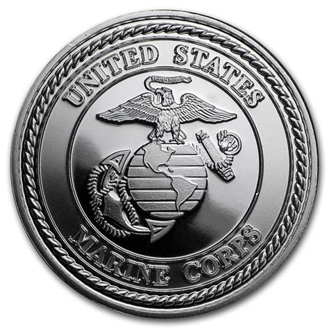 1 Oz Silver Round Us Marines Armed Forces Silver