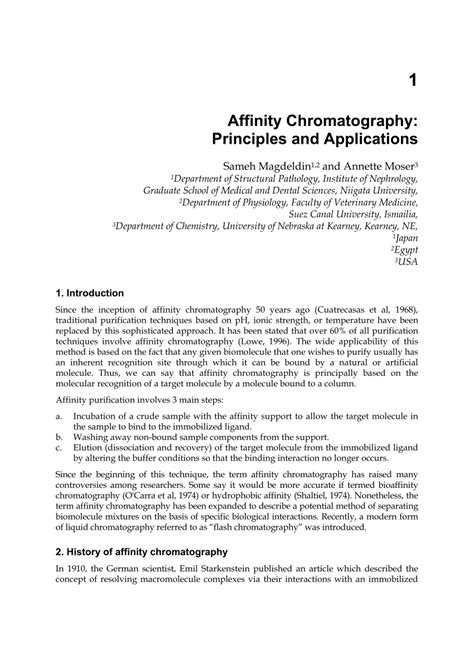 For an achiral hplc method, the chromatography of a single enantiomer is no different from that of the racemate. (PDF) Affinity Chromatography: Principles and Applications